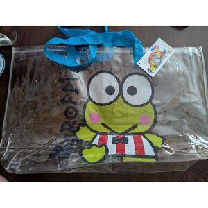 Keroppi Clear Tote Bag By Sanrio With Blue Handles